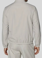 Achterkant heren bomberjack pearl - minimalistisch design witte achtergrond